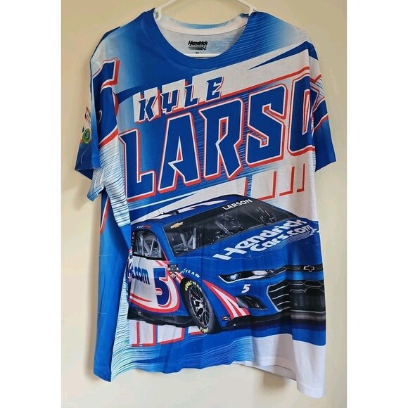 Hendrick Motorsports Kyle Larson #5 Nascar Sublimated T-shirt  Blue Men's XL - Picture 1 of 6